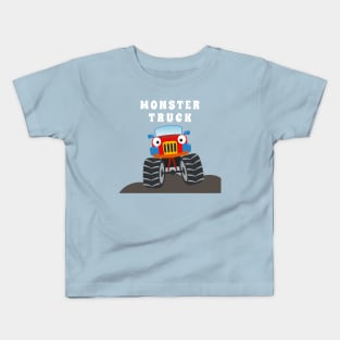 illustration of monster truck with cartoon style. Kids T-Shirt